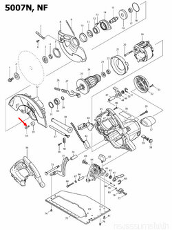 สกรู M6X20 เลื่อยวงเดือน Makita 5007N, 5007NF [#34], 5401N [#61], 5900B [#32], N5900B [#25] Pn.251247-1 (แท้) ##