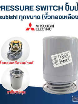 Pressure Switch ปั๊มน้ำ Mitsubishi ทุกขนาด (ขั้วทองเหลืองแท้)
