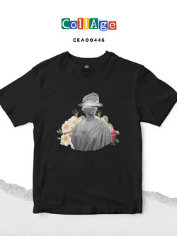 เสื้อยืดพิมพ์ลาย Collage Rhea I รหัส CEA00446 สีดำ #เสื้อยืด #Collage