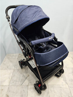 รถเข็น aprica optia premium สีน้ำเงิน สภาพสวย อุปกรณ์แท้ทุกชิ้น