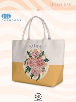 กระเป๋า HOBO BAG Joyful Garden Collection I รหัส THA00009 #ใส่ชื่อได้ #SOdAbag #SOdAPrintinG