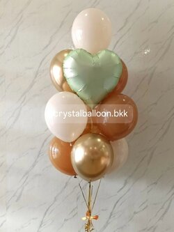 ลูกโป่ง วันเกิด ช่อลูกโป่งฟอยล์หัวใจ ช่อ 10 ลูก 1 ช่อ พร้อมตกเเต่ง สามารถเปลี่ยนสีลูกโป่ง/เปลี่ยนฟอยล์ตกแต่งได้