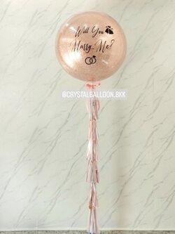 ลูกโป่ง Will You Marry Me? Bubble ขนาด 36" กลิตเตอร์สีโรสโกล 1 ลูก พร้อมตกแต่ง สามารถเปลี่ยนสีลูกโป่ง/เปลี่ยนข้อความ/เปลี่ยนขนาดได้