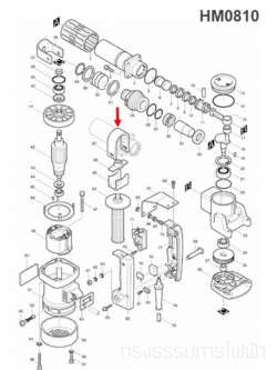 GRIP CLAMP สกัดไฟฟ้า, แย็ก Makita HM0810, HM0810T, TA Pn.341914-7 (แท้) ##