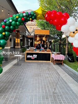 Organic Backdrop ซุ้มโค้ง เปิดงาน ขนาด กว้าง 3 เมตร สูง 2.5 เมตร Theme Chrismas พร้อมตกแต่ง สามารถเปลี่ยนสีลูกโป่งได้