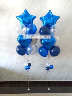 ลูกโป่ง งานแต่ง ช่อลูกโป่งฟอยล์ดาว ขนาด 24"+ฟอยล์หัวใจ ขนาด 18" ช่อ 9 ลูก 2 ช่อ พร้อม ลูกโป่งลายหิน USA 2 ลูก พร้อมตกแต่ง สามารถเปลี่ยนสีลูกโป่ง/เปลี่ยนสี-ฟอยล์ตกแต่งได้