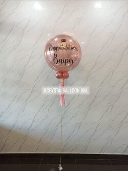 ลูกโป่ง รับปริญญา Bubble ขนาด 24'' Theme Rose Gold พร้อมตกแต่ง สามารถเปลี่ยนสีลูกโป่ง/เปลี่ยนข้อความ/เปลี่ยนขนาดได้