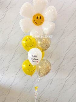 ลูกโป่ง วันเกิดเด็ก ช่อลูกโป่งฟอยล์ดอกเดซี่ 1 ช่อ พร้อมตกแต่ง สามารถเปลี่ยนสีลูกโป่ง/เปลี่ยนข้อความได้