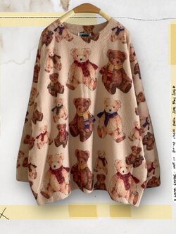 เสื้อไหมพรมนุ่มลายหมี