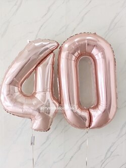 ลูกโป่ง วันเกิด ฟอยล์ตัวเลข ขนาด 40" 2 ชิ้น พร้อมตกแต่ง สามารถเปลี่ยนสี-ฟอยล์ตัวเลขได้