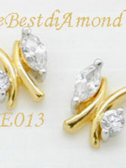 ชื่อสินค้า: ต่างหู เก๋ๆ เพชร 2 แบบค่ะ ชุปทองแท้ 24 K รหัส BE013