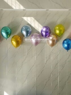 ลูกโป่ง ประดับงาน ลูกโป่งตั้งพื้น 10 ลูก สีโครเมี่ยม พร้อมตกแต่ง สามารถเปลี่ยนสีลูกโป่ง/เปลี่ยนข้อความ/เปลี่ยนสี-ฟอยล์ตกแต่งได้