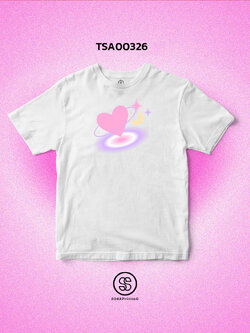 เสื้อยืด พิมพ์ลาย Heart Y2K Collection สีขาว รหัส TSA00326 #เสื้อ #เสื้อยืด