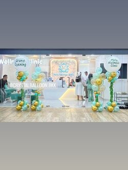 เสาลูกโป่ง เปิดร้าน ลูกโป่งยาง ขนาด 36" สีขาว 2 เสา พร้อม เสาช่อลูกโป่ง ช่อ 10 ลูก 2 เสา พร้อมตกแต่ง สามารถเปลี่ยนสีลูกโป่ง/เปลี่ยนข้อความได้