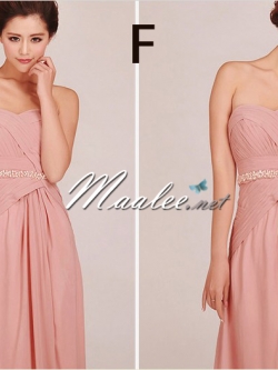 พร้อมเช่า ชุดราตรียาว สีชมพู Nude ชุดเพื่อนเจ้าสาว Nude-002F