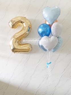 ลูกโป่ง วันเกิดเด็ก ช่อลูกโป่ง ช่อ 7 ลูก 1 ช่อ พร้อม ฟอยล์หัวใจ ขนาด 18" 4 ชิ้น,ลูกโป่ง 12" 3 ลูก พร้อมฟอยล์ตัวเลข ขนาด 40" 1 ชิ้น พร้อมตกแต่ง สามารถเปลี่ยนสีลูกโป่ง/เปลี่ยนข้อความ/เปลี่ยนฟอยล์ตกแต่งได้