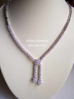 BN018RD+++สร้อยเพชร ปมดอกไม้++ แบบหรูหรา สวยมากๆ ดูไฮโซ เพชรแวววาว ดูทันสมัย เหมือนงานร้านจิวฯเลยค่ะ ใส่ออกงานได้สบายมากๆๆ