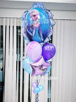 ลูกโป่ง วันเกิดเด็ก ช่อลูกโป่งฟอยล์กระจก Frozen Anagram พิมพ์ 2 ด้าน ช่อ 7 ลูก 1 ช่อ พร้อม ลูกโป่งลายหิน USA 1 ลูก,ลูกโป่งฟอยล์ดาว ขนาด 24" 1 ชิ้น พร้อมตกเเต่ง สามารถเปลี่ยนสีลูกโป่ง/เปลี่ยนข้อความ/เปลี่ยนฟอยล์ตกแต่งได้