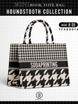 Mini Book tote bag HOUNDSTOOTH COLLECTION รหัส TFA00074 #ใส่ชื่อได้ #SOdAbag