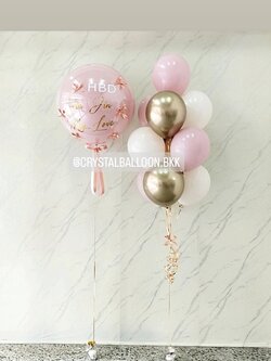 ลูกโป่ง วันเกิด ลูกโป่งยาง ขนาด 24" สี Dusk Pink 1 ลูก พร้อม ประดับโบว์จิ๋ว 6 ชิ้น,ช่อลูกโป่ง ช่อ 10 ลูก 1 ช่อ พร้อมตกแต่ง สามารถเปลี่ยนสีลูกโป่ง/เปลี่ยนข้อความ/เปลี่ยนขนาดได้