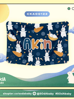 ผ้าห่มเด็ก ใส่ชื่อได้ Rabbit Cuties Collection รหัส CKA00122 #SOdAbaby #RabbitCutiesCollection