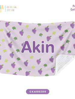 ผ้าห่มเด็ก ใส่ชื่อได้ ลาย Grape 🍇 Fruity Collection รหัส CKA00209 #ผ้าห่ม #SOdAbaby