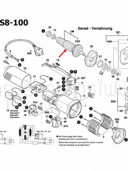 ทุ่น หินเจียร Bosch บอช GWS 8-100, GWS8-100C, GWS8-100CE, GWS8-100CCE (ใช้ได้กับทุกรหัสต่อท้าย) Pn.1604010667 (แท้-สั่ง)