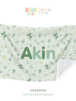 ผ้าห่มเด็ก ใส่ชื่อได้ ลาย Yellow-White flowers รหัส CKA00194 🌼🌸 #SummerFlowers #ผ้าห่ม #SOdAbaby