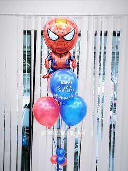 ลูกโป่ง วันเกิดเด็กชาย Theme Spider-Man พร้อม ช่อลูกโป่ง 1 ช่อ พร้อมตกเเต่ง สามารถเปลี่ยนสีลูกโป่ง/เปลี่ยนข้อความ/เปลี่ยนฟอยล์ตกแต่งได้