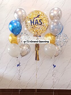 ลูกโป่ง เปิดร้าน เปิดงาน Bubble ขนาด 24" พร้อมตกแต่ง ช่อลูกโป่ง 7 ลูก 2 ช่อ สามารถเปลี่ยนสีลูกโป่ง/เปลี่ยนข้อความ/เปลี่ยนขนาดได้