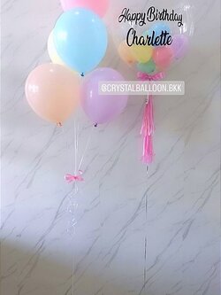 ลูกโป่ง วันเกิด Bubble USA ขนาด 24" Theme พาสเทล พร้อม ช่อลูกโป่ง ช่อ 5 ลูก 1 ช่อ พร้อมตกแต่ง สามารถเปลี่ยนสีลูกโป่ง/เปลี่ยนข้อความได้