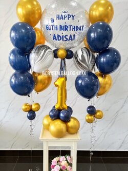 ลูกโป่ง วันเกิดเด็ก Bubble ขนาด 24" พร้อม ช่อลูกโป่ง ช่อ 7 ลูก 2 ช่อ,ฟอยล์ตัวเลข ขนาด 16" ตั้งฐาน 1 ชิ้น พร้อมตกเเต่ง สามารถเปลี่ยนสีลูกโป่ง/เปลี่ยนข้อความ/เปลี่ยนขนาด/เปลี่ยนฟอยล์ตัวเลข-สีได้