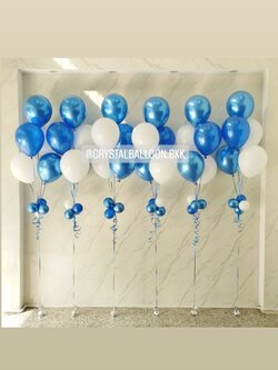 ลูกโป่ง Farewell ช่อลูกโป่งอำลา ช่อ 5 ลูก 6 ช่อ Theme สีน้ำเงิน พร้อมตกแต่ง สามารถเปลี่ยนสีลูกโป่งได้