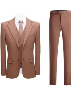 Pre-order เสื้อสูทชาย สีน้ำตาล รุ่นกระดุม 2เม็ด สไตล์เกาหลี