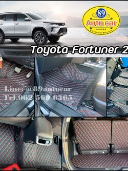 Toyota Fortuner (โตโยต้า ฟอจูนเนอร์) 2015-2023 ปูพรมVVIP สีดำด้ายแดง เต็มคัน
