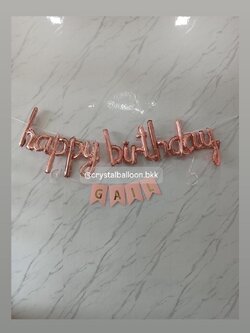 ลูกโป่งวันเกิด ฟอยล์ Happy Birthday 1 ชุด , ป้ายธง 4 ตัวอักษร สามารถเปลี่ยนสีลูกโป่ง/เปลี่ยนสี-ฟอยล์ตัวเลข/เปลี่ยนฟอยล์ตกแต่งได้
