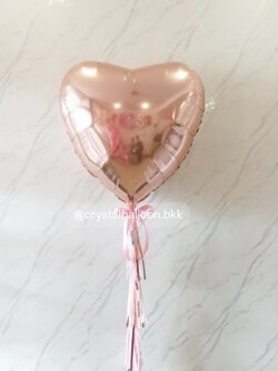 ลูกโป่ง ฟอยล์หัวใจ ขนาด 40" สีโรสโกล พร้อมตกแต่ง สามารถเปลี่ยนสี-ฟอยล์ตกแต่ง/เปลี่ยนข้อความได้