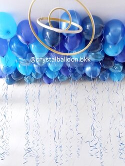ลูกโป่งวันเกิด ลูกโป่งลอยฝ้า 50 ลูก Theme น้ำเงิน พร้อมตกเเต่ง สามารถเปลี่ยนสีลูกโป่ง/เพิ่มหรือลดจำนวลลูกโป่งได้
