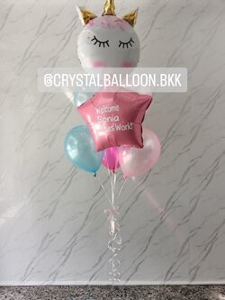 ลูกโป่ง Welcome Baby ช่อลูกโป่ง 7 ลูก 1 ช่อ พร้อมตกแต่ง ฟอยล์ดาว ขนาด 24'' 1 ชิ้น,ฟอยล์ตัวการ์ตูน ขนาดใหญ่ 1 ชิ้น สามารถเปลี่ยนสีลูกโป่ง สามารถเปลี่ยนสี-ฟอยล์/เปลี่ยนข้อความ/เปลี่ยนขนาดได้