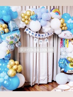 Backdrop Welcome Baby Boy ขนาด 3x2x2 พร้อมตกแต่ง ราคาโทรสอบถาม