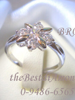 ชื่อสินค้า: แหวนเพชร ดอกไม้สำหรับสาวๆที่มีดอกไม้ในหัวใจค่ะ รหัส BR057 งานทองขาว 24 K 5 ไมครอน