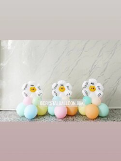 ลูกโป่ง วันเกิด ฟอยล์ดอกเดซี่จิ๋ว ตั้งฐาน 3 ชิ้น Theme สีพาสเทล พร้อมตกแต่ง สามารถเปลี่ยนสีลูกโป่ง/เปลี่ยนข้อความได้