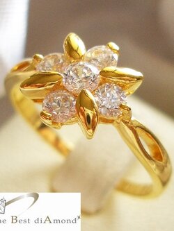 แหวนเพชร ดอกไม้สำหรับสาวๆที่มีดอกไม้ในหัวใจค่ะ วงนี้สวยนะคะ รหัส BR057 ชุปทองแท้ 24 K 5 ไมครอน