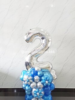 ลูกโป่ง วันเกิดเด็ก ฟอยล์ตัวเลข ขนาด 40" ตั้งฐาน 1 ชิ้น พร้อมตกแต่ง สามารถเปลี่ยนสีลูกโป่งได้