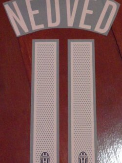 ชุดชื่อและเบอร์ติดเสื้อฟุตบอล #11 เนดเวด สโมสรยูเวนตุส (ชุดเยือน 2004/05) PLAYER SIZE ใหม่ / #11 NEDVED JUVENTUS Football Club (Away 2004/05) PLAYER SIZE Name and Number Set NEW
