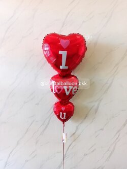 ลูกโป่ง Valentine's Day ฟอยล์หัวใจ ตั้งพื้น 1 ชิ้น สามารถเปลี่ยนสีลูกโป่งได้