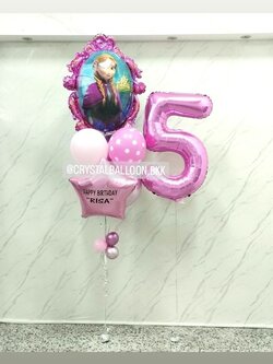 ลูกโป่ง วันเกิดเด็ก Theme Frozen Anagram พิมพ์ 2 ด้าน ช่อ 7 ลูก 1 ช่อ พร้อม ฟอยล์ตัวเลข ขนาด 40" 1 ชิ้น พร้อมตกแต่ง สามารถเปลี่ยนสีลูกโป่ง/เปลี่ยนข้อความ/เปลี่ยนสี-ฟอยล์ตัวเลข/เปลี่ยนสี-ฟอยล์ตกแต่งได้