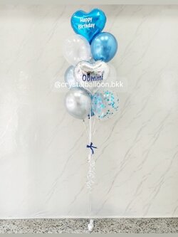 ลูกโป่ง วันเกิด ช่อลูกโป่งฟอยล์หัวใจ ขนาด 18" 2 ชิ้น ช่อ 10 ลูก 1 ช่อ พร้อมตกแต่ง สามารถเปลี่ยนสีลูกโป่ง/เปลี่ยนข้อความ/เปลี่ยนฟอยล์ตกแต่งได้