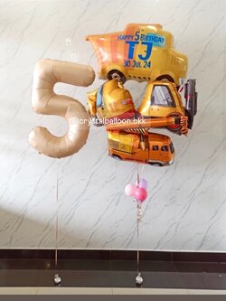 ลูกโป่งฟอยล์ตกแต่ง วันเกิดเด็ก ช่อฟอยล์รถ 4 ชิ้น พร้อมฟอยล์ตัวเลข 40" 1 ชิ้น พร้อมตกแต่ง เปลี่ยนข้อความ / สามารถเปลี่ยนฟอยล์ตกแต่งได้