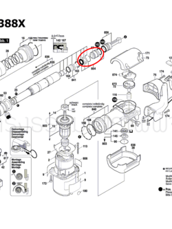 ชุดซ่อม สว่านโรตารี่ Bosch บอช GSH388, GSH388X [#854] Pn.1617000442 (แท้-สั่ง)